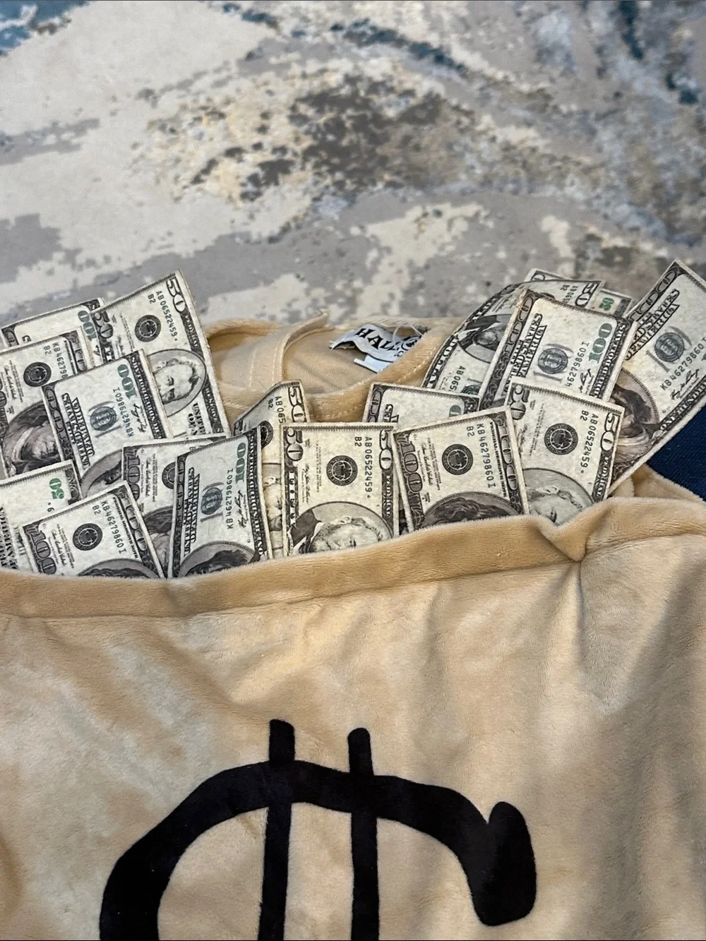 Kids Money Bag Costume - Beige Dollar Sack Outfit